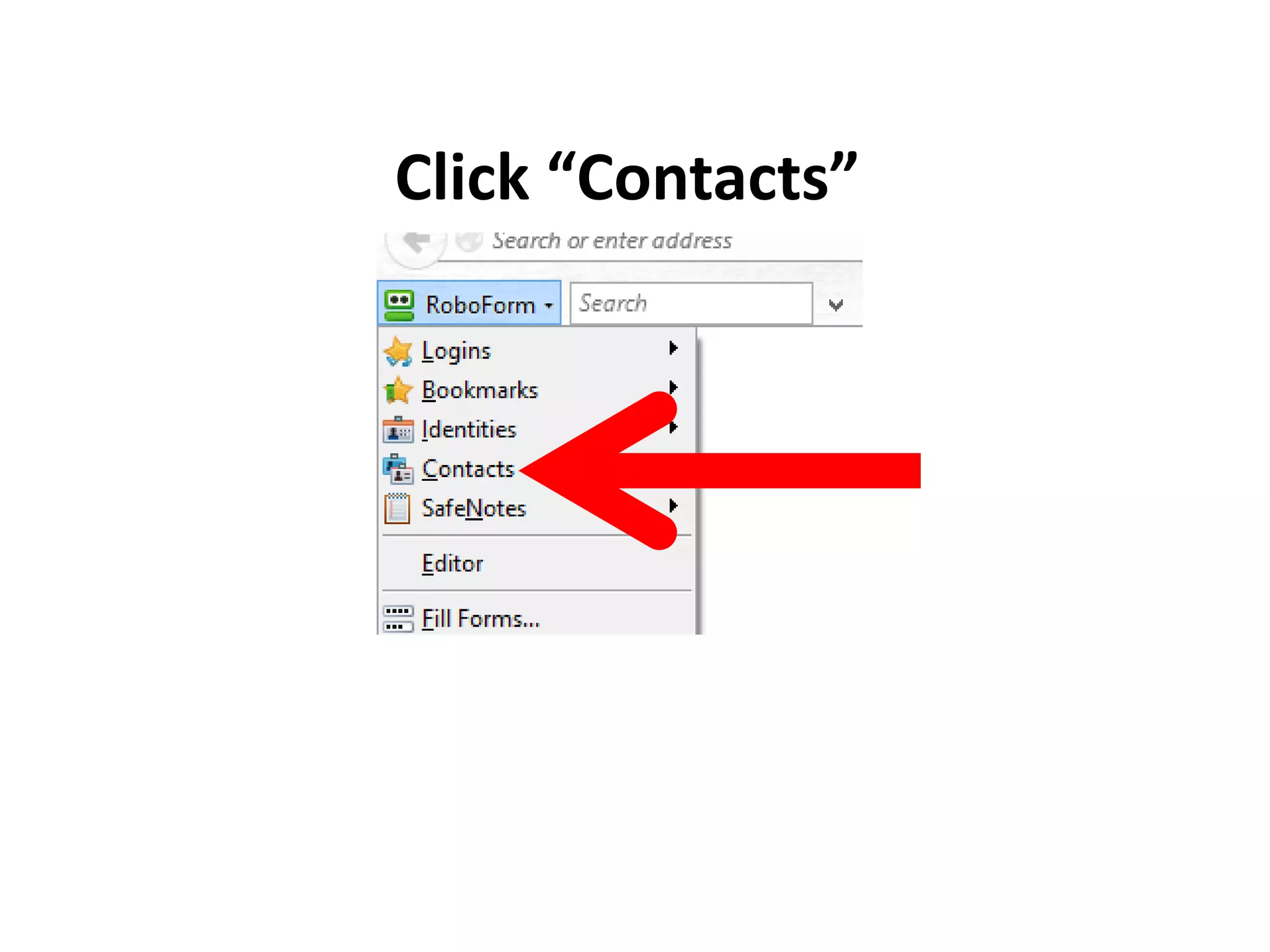 Click “Contacts”
 