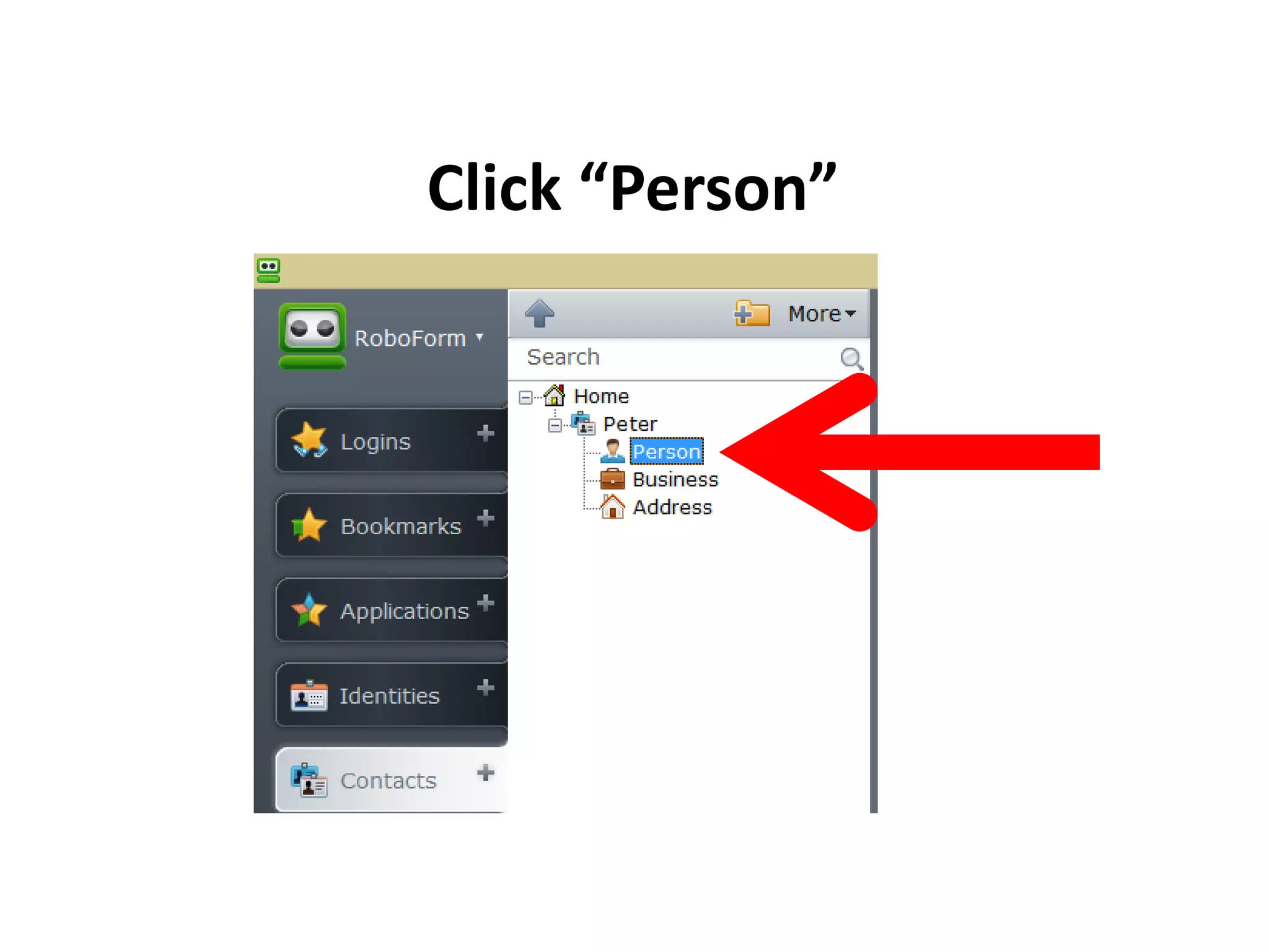 Click “Person”
 