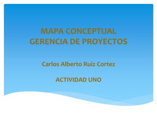 MAPA CONCEPTUAL
GERENCIA DE PROYECTOS
Carlos Alberto Ruiz Cortez
ACTIVIDAD UNO
 