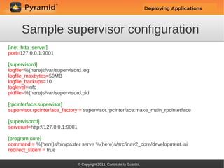 Sample supervisor configuration
[inet_http_server]
port=127.0.0.1:9001

[supervisord]
logfile=%(here)s/var/supervisord.log
logfile_maxbytes=50MB
logfile_backups=10
loglevel=info
pidfile=%(here)s/var/supervisord.pid

[rpcinterface:supervisor]
supervisor.rpcinterface_factory = supervisor.rpcinterface:make_main_rpcinterface

[supervisorctl]
serverurl=http://127.0.0.1:9001

[program:core]
command = %(here)s/bin/paster serve %(here)s/src/inav2_core/development.ini
redirect_stderr = true
 