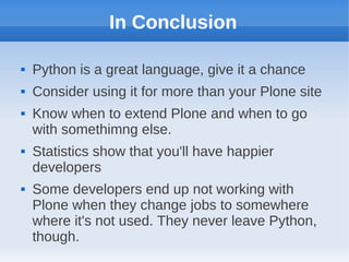 Plone is great... Python is too! | PDF