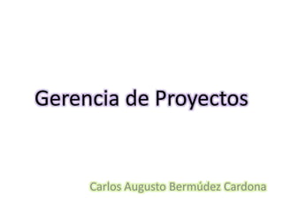 Gerencia de Proyectos
Carlos Augusto Bermúdez Cardona
 