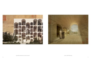 20 21
South facade showing the section like an extrusion Interior double height space
 