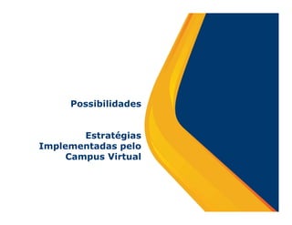Possibilidades


        Estratégias
Implementadas pelo
     Campus Virtual
 