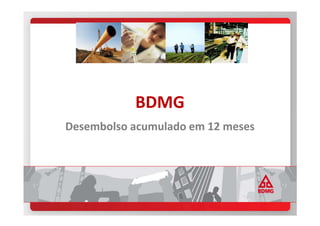 BDMG
Desembolso acumulado em 12 meses
 