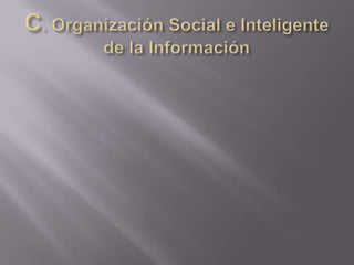 C. Organización Social e Inteligente de la Información