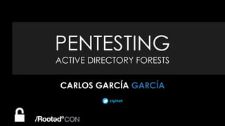 ciyinet
PENTESTING
ACTIVE DIRECTORY FORESTS
CARLOS GARCÍA GARCÍA
ciyinet
 