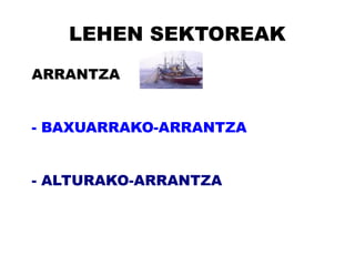 LEHEN SEKTOREAK
ARRANTZA


- BAXUARRAKO-ARRANTZA


- ALTURAKO-ARRANTZA
 