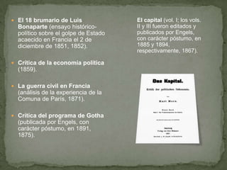 La pequeña, Eleonora Marx formó parte del movimiento feminista y Laura Marx, se casó con el dirigente socialista francés Paul Lafargue, y se suicidó junto a él en 1911.Marx, inmediatamente después se trasladó desde Alemania a París. Allí continuó trabajando las ideas de Hegel y de los Jóvenes Hegelianos, pero también se centró en el estudio de dos nuevos conjuntos de ideas: el socialismo francés y la economía política inglesa. 