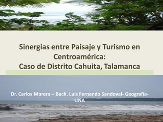 Sinergias entre Paisaje y Turismo en
              Centroamérica:
   Caso de Distrito Cahuita, Talamanca


Dr. Carlos Morera – Bach. Luis Fernando Sandoval- Geografía-
                            UNA
 