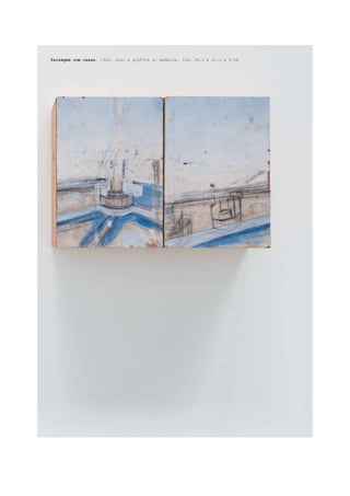 Paisagem com casas, 1962, óleo e grafite s/ madeira, (2x) 30,3 x 21,3 x 9 cm
 