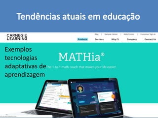 Exemplos
tecnologias
adaptativas de
aprendizagem
 