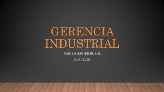 GERENCIA
INDUSTRIAL
CARLOS JAVIER ROA M
24.613.236
 