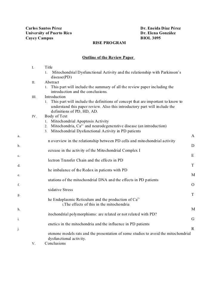 Outline of argumentative research paper