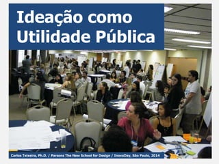 Carlos Teixeira, Ph.D. / Parsons The New School for Design / InovaDay, São Paulo, 2014
Ideação como
Utilidade Pública
 