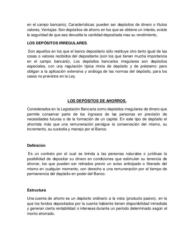 Que Es Un Deposito Ordinario A La Vista