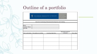 Outline of a portfolio
 