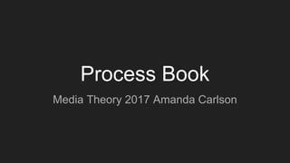 Process Book
Media Theory 2017 Amanda Carlson
 