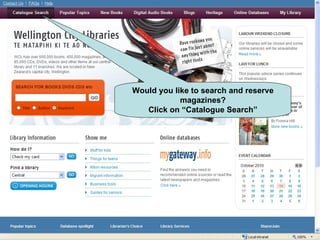 Would you like to search and reserve magazines? Click on “Catalogue Search” 