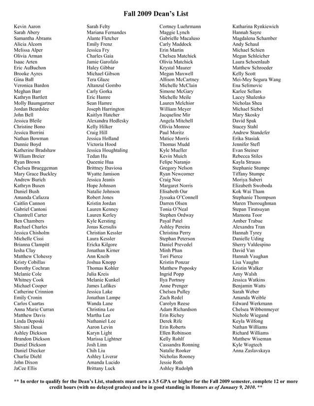 Carly Gorka UMSL's (University of Missouri St. Louis) Dean's List