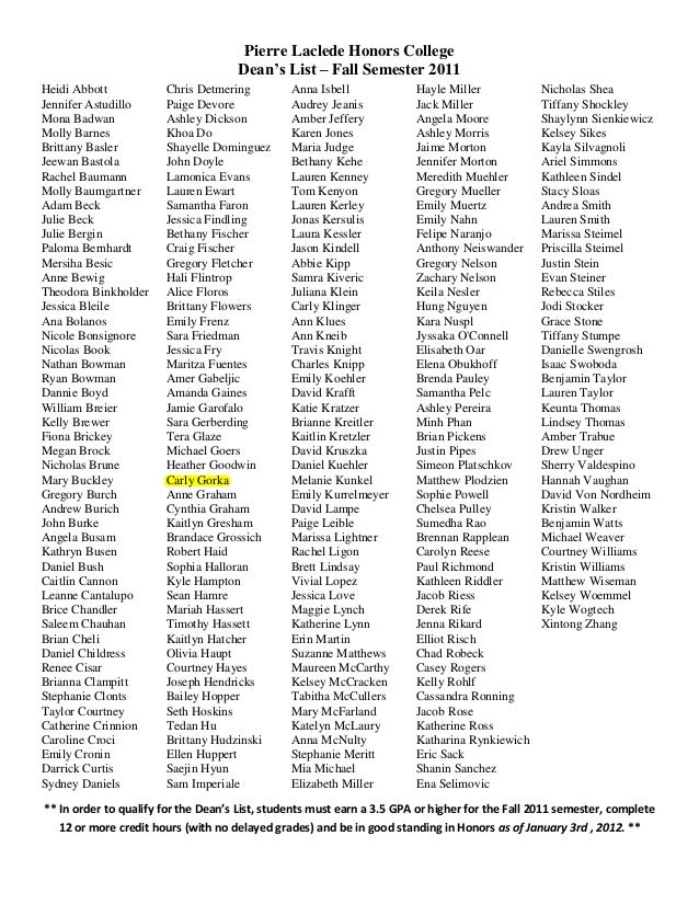 Carly Gorka UMSL (University of Missouri Saint Louis) Dean's List…