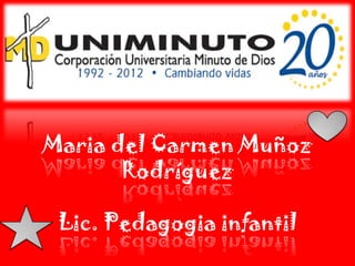 Maria del Carmen Muñoz
Rodríguez
Lic. Pedagogia infantil
 