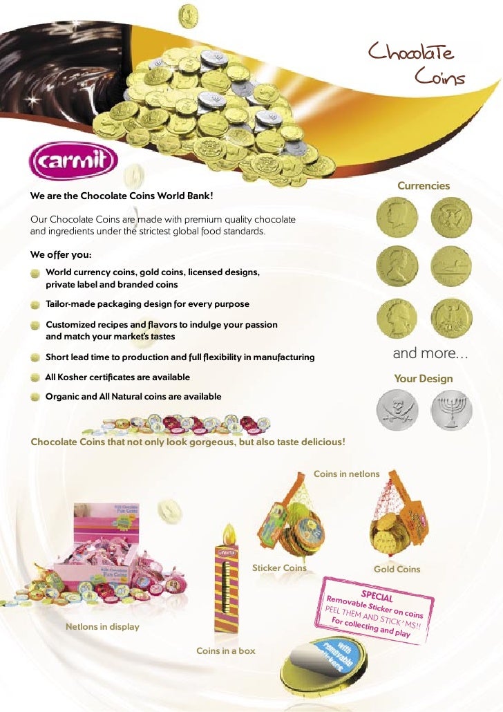 Kosher Chocolate Coins CARMIT Candy Industries Israel Exporter