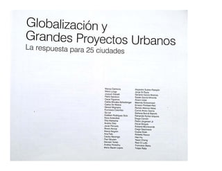 CARMONA, Marisa. Globalización y cambios conceptuales en el desarrollo urbano