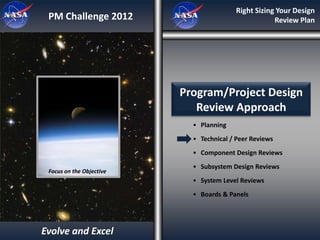 Right Sizing Your Design
 PM Challenge 2012                                    Review Plan




                          P...