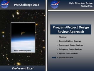 Right Sizing Your Design
 PM Challenge 2012                                   Review Plan




                          Pr...