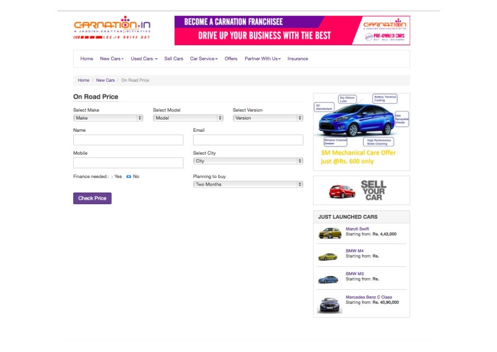 Multi brand Auto retail chain website