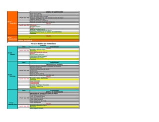 DESFILE DE AGREMIAÇÕES
                                  Afoxé Oxum Jagurá
                                  Afoxé yá Mi balé Gilê
                                  GRES Aguia Dourada do Jordão
                 A Partir das 16h Maracatu de Baque Solto Leão Vencedor de Chã de Alegria
                                  Maracatu Nação Porto Rico
                                  Clube Carnavalesco Lenhadores
08/03                             Maracatu de Baque Virado Leão da Campina
   Terça-feira                                               PALCO
                 A partir das 19h A Kebrada
                                  Aurinha do Coco
                                  Peróla
                                  Mesa de Samba Autoral
                                  Orquestra Independente do Ibura
                                  ORQUESTRA POPULAR DA BOMBA DO HEMETÉRIO
                                  Passistas

                                                              PALCO
09/03
  Quarta-Feira
                 TOTAL DO PÓLO

                                     POLO DA BOMBA DO HEMETÉRIO
                                                   Endereço
                      Hora                                       Programação
                                                            PALCO
                                    Orquestra Golveia Frevo
                 A partir das 18h
                                    Passistas
                                    Maracatu Cambinda estrela
05/03
                                    Sagane
   Sábado                           Banda de Pau e Corda
                                    CARLINHOS MONTEVERDE
                                    SPOKFREVO Orquestra
                                    Passistas


                      Hora                                          Programação
                                                              PROGRAMAÇÃO INFANTIL
                                  Desfile de Bonecos Gigantes (Embaixada dos Bonecos)
                                  Brincadeiras Infantis
                                  Caboclinhos Sete Flexas do Recife
                 A Partir das 16h Boi Momoso
                                  Boi de Loucas
                                  Maracatu Nação Elefante
06/03                             Bloco de Pau e Cordas Pierrot de São José
  Domingo                                                     PALCO
                                  Orquestra Usina das Cordas
                 A partir das 18h
                                  Passistas
                                  Zoca Madureira
                                  COMUNIDADE
                                  COMUNIDADE
                                  Expedito Baracho e Orquestra
                                  Orquestra SuperPop
                                  Passistas

                      Hora                                         Programação
                                                             DESFILE DE AGREMIAÇÕES
                                  ENCONTRO DE TROÇAS E CLUBES DE FREVO
                                  Troça Batutas de Agua Fria
                                  Troça Tô Chegando Agora
                 A Partir das 16h Clube Reizado Imperial
                                  Clube Acorda beberibe
                                  Troça Abanadores do Arruda
                                  Troça Missangueira
  07/03
segunda-feira                                                PALCO
                                  Orquestra Raízes da Terra
                 A partir das 18h
                                  Passistas
                                  Coral Edgard Moraes
 