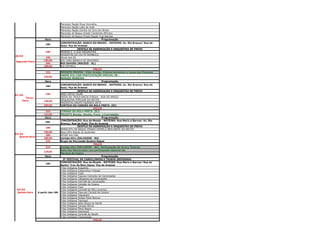 27/02
  Domingo

                  A Partir das 16h


                                     Maracatu   Nação Rosa Vermelha
                                     Maracatu   Nação Leão de Judá
                                     Maracatu   Nação Estrela de Ouro de Olinda
                                     Maracatu   de Baque Virado Cambinda Africano
                                     Maracatu   de Baque Virado Nação Tupi Nambá
                       Hora                                              Programação
                                     CONCENTRAÇÃO: BANCO DO BRASIL - ROTEIRO: Av. Rio Branco/ Rua da
                        16h
                                     Guia/ Pça do Arsenal
                                                   DESFILE DE AGREMIAÇÃO E ORQUESTRA DE FREVO
                        18h          MENDES E E SUA ORQUESTRA
                                     PASSISTAS DA CIA PE-NAMBUCO
28/02
                       19h           Afoxé Axé Ifá
Segunda-Feira         19h30          BOI CARA BRANCA DE PRAZERES
                       20h           BOI GAVIÃO (MACEIÓ - AL)
                      20h30          BOI ESTRELA
                                                              PALCO
                        21h          PROJETO FREVOS - Vitor Araújo, Vinicius Sarmento e Lucas dos Prazeres
                                     ANDRÉ RIO COM PARTICIPAÇÃO EPECIAL DE :
                      22h30
                                     MORAES MOREIRA
                       Hora                                        Programação
                                     CONCENTRAÇÃO: BANCO DO BRASIL - ROTEIRO: Av. Rio Branco/ Rua da
                        16h
                                     Guia/ Pça do Arsenal
                                                    DESFILE DE AGREMIAÇÃO E ORQUESTRA DE FREVO
                        19h          GRES DEIXA FALAR
01/03
        Terça-                       SAÍDA DA TROÇA BACIA D'ÁGUA - RUA DO APOLO
     Feira                           ORQUESTRA POPULAR DO RECIFE
                      19h30
                                     PASSISTAS GRUPO FAZENDO ARTE
                      20h30          CORTEJO DO CORDÃO DO BOLA PRETA (RJ)
                                                                  PALCO
                       21h           CORDÃO DO BOLA PRETA (RJ)
                      21h30          PROJETO Bomba, Samba, Frevo e Convidados
                       Hora                                              Programação
                                     CONCENTRAÇÃO: Rua da Moeda - ROTEIRO: Rua Mariz e Barros/ Av. Rio
                       16h
                                     Branco/ Rua da Guia/ Pça do Arsenal
                                                    DESFILE DE AGREMIAÇÃO E ORQUESTRA DE FREVO
                        18h
                                     MARACATU DE BAQUE VIRADO ESTRELA BRILHANTE DO RECIFE
                      19h30          Bloco Afro Raizes do Quilombo
02/03
                       20h           AFOXÉ Ara Odé
   Quarta-feira
                      20h30          Corteja Afro (SALVADOR - BA)
                       21h           Grupo de Percussão Quebra Baque
                                                                  PALCO
                        21h          Cortejo Afro (SALVADOR - BA), Participação de Juracy Tavares
                                     Baile dos Mascarados com participação especial de:
                      22h30
                                     Mariane de Castro
                       Hora                                              Programação
                                       5º FESTIVAL DE CABOCLINHOS E TRIBOS INDÍGENAS
                                     CONCENTRAÇÃO: Rua da Moeda - ROTEIRO: Rua Mariz e Barros/ Rua do
                        16h
                                     Apolo/ Trav da Bom Jesus/ Pça do Arsenal
                                     Tribo Indígena Arapahós
                                     Tribo Indígena Cabocinhos Tribogé
                                     Tribo Indígena Tupã
                                     Tribo Indígena Tapuias Camarás de Camaragibe
                                     Tribo Indígena Tabajaras de Camaragibe
                                     Tribo Indígena Canindé de Camaragibe
                                     Tribo Indígena Cahetés de Goiana
                                     Tribo Indígena Tupy
 03/03                               Tribo Indígena Canindé de São Lourenço
 Quinta-feira     A partir das 18h   Tribo Indígena Tapuyas Canydé de Goiana
                                     Tribo Indígena Taquaracy
                                     Tribo Indígena Oxóssi Pena Branca
                                     Tribo Indígena Tapirapé
                                     Tribo Indígena Sete Flexas do Recife
                                     Tribo Indigena Caripós Mirins
                                     Tribo Indígena Flexa Negra
                                     Tribo Indígena Kapinawá
                                     Tribo Indígena Canindé do Recife
                                     Tribo Indigena Tupinambás
                                                                  PALCO
 