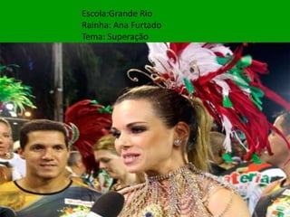 Escola:Grande Rio
Rainha: Ana Furtado
Tema: Superação
 