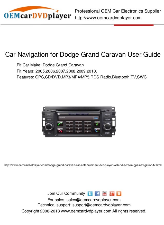 Car Navigation for Dodge Grand Caravan User Guide