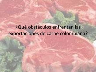 ¿Qué obstáculos enfrentan las
exportaciones de carne colombiana?
 