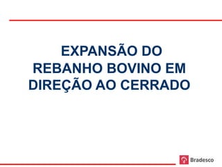 EXPANSÃO DO
     REBANHO BOVINO EM
     DIREÇÃO AO CERRADO




35
 
