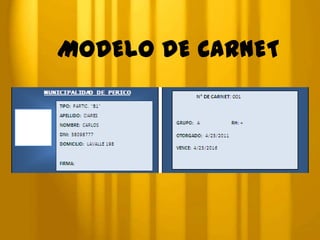 MODELO DE CARNET
 