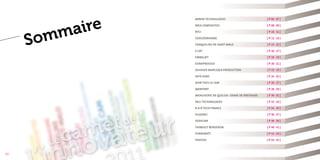 ire
                  Arbor Technologies                        [ P 06 - 07 ]




         ma
                  briX comPosiTes                           [ P 08 - 09 ]




       om
                  bTci                                      [ P 10 - 11 ]



     S            coocoonhome

                  crAquelins de sAinT-mAlo

                  e-cAT
                                                            [ P 12 - 13 ]

                                                            [ P 14 - 15 ]

                                                            [ P 16 - 17 ]

                  embAljeT                                  [ P 18 - 19 ]

                  euroProcess                               [ P 20 - 21 ]

                  ghisher mArcojeA ProducTion               [ P 22 - 23 ]

                  inTo-Vino                                 [ P 24 - 25 ]

                  jeAn-YVes le cAm                          [ P 26 - 27 ]

                  mArPorT                                   [ P 28 - 29 ]

                  menuiserie de quelen / dôme de breTAgne   [ P 30 - 31 ]

                  neli Technologies                         [ P 32 - 33 ]

                  r & d Tech FrAnce                         [ P 34 - 35 ]

                  silVAdec                                  [ P 36 - 37 ]

                  sodicom                                   [ P 38 - 39 ]

                  ThibAulT bergeron                         [ P 40 - 41 ]

                  TurbiwATT                                 [ P 42 - 43 ]

                  YenisTA                                   [ P 44 - 45 ]



4]
 