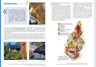 Le PLU peut autoriser l’implantation d’unités de production industrielle et de petits dispositifs individuels.
La loi Grenelle 2 a posé le principe d’inopposabilité (« interdit d’interdire ») des dispositions d’urbanisme
qui limiteraient l’installation de dispositifs de production d’énergies renouvelables. Les PLU en vigueur qui
interdisent les constructions bois, les énergies renouvelables, les toitures végétalisées... devront être mis en
conformité avec la loi.
Dans les secteurs qui font l’objet de mesures particulières en matière de protection architecturale ou
paysagère, les règles peuvent rester plus contraignantes : secteurs sauvegardés, AVAP, périmètre de
protection d’un immeuble classé ou inscrit au titre des monuments historiques, sites inscrits ou classés.	
Il importe, dans toutes les situations, de veiller à l’intégration architecturale et paysagère et à la gestion des
nuisances induites par ces installations. L’autorisation d’urbanisme peut comporter des prescriptions relatives
à ces enjeux.
Le développement des énergies renouvelables peut
aussi être soutenu par :
•	 les bonifications de COS20
sous condition de
performancesénergétiquesouenvironnementales.
Le dépassement peut désormais être porté à 30 %
et étendu à l’ensemble des règles qui régissent un
volume bâti (hauteur, emprise, prospect…). Cette
souplesse ne doit pas se faire au détriment de
la qualité des espaces, de l’ensoleillement des
immeubles proches, de la persistance de jardins ;
•	 la définition de critères de performances
énergétiques et environnementales renforcées,
pour les « constructions, travaux, installations et
aménagements, notamment dans les secteurs
que le PLU ouvre à l’urbanisation » ;
•	 la délimitation de zones dans lesquelles la
productiond’énergieàpartirdesourcesd’énergies
renouvelables est autorisée (parcs éoliens,
centrales solaires, unités de méthanisation,
microcentrales hydroélectriques...) ;
•	 la possibilité de qualifier des fermes solaires ou
éoliennes«d’installationsnécessairesauxservices
publics ou d’intérêt collectif » afin d’autoriser leur
implantation en zone A. Il convient toutefois de
noter que désormais l’implantation d’une centrale
solaire au sol en zone A ne serait envisageable
que sur des terrains n’ayant pas fait l’objet d’un
usage agricole dans une période récente21
.
26…
La vulnérabilité que représente la
dépendance énergétique des territoires19
incite à diversifier les sources d’énergie.
Il s’agit de sécuriser l’approvisionnement
et le coût de l’énergie, en exploitant
les ressources locales. Sont dites
renouvelables, les énergies d’origine
solaire (photovoltaïque et thermique),
hydraulique, éolienne, géothermique
et tirées de la biomasse (bois-énergie,
biogaz…).
19
En 2010, le Puy-de-Dôme dépendait à 91 % de ressources énergétiques extérieures à son territoire - 20
La bonification de COS augmente la surface
constructible autorisée sur une parcelle - 21
Circulaire du 18 décembre 2009.
Unité de méthanisationChauffage solaire, Helsinki - Finlande
J.P. Fauré - Toiture solaire photovoltaïque
Atelier Régional de Paysage et d'Architecture de l'Environnement, Claude Chazelle -
Sensibilité paysagère et environnementale vis-à-vis de l'équipement éolien - Parc naturel régional des Volcans d'Auvergne
«
efficacité renouvelables
énergies renouvelables
énergies renouvelables
 