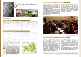 L’urbanisme et l’énergie sont deux sujets
complexes et techniques, dont il faut maîtriser
les notions de base afin de pouvoir en cerner les
enjeux. Les élus d’une collectivité qui démarre
l’élaboration ou la révision d’un document
d’urbanisme se trouvent confrontés à la nécessité
de renforcer leurs connaissances. La formation,
la documentation et le recours aux structures de
conseil telles que services de l’État, Parcs Naturels
Régionaux et Ateliers d’Urbanisme Ruraux,
Agences d’urbanisme, CAUE, Agence Locale des
Énergies et du Climat - ALEC (Aduhme), Agence
Régionale de Développement des Territoires
d’Auvergne (ARDTA)… les aident à aborder
efficacement et sereinement l’élaboration du
projet de territoire.
La période d’élaboration d’un PLU représente un
temps d’échange important pour l’ensemble des
acteurs d’un territoire, élus, experts et population,
qui peuvent débattre de l’état des lieux, des
enjeux et du projet de territoire.
La concertation, définie lors du conseil municipal
ou communautaire qui initie l’étude du PLU, doit
être respectée tout au long de la procédure.
La population peut être utilement associée aux
études, notamment au cours du diagnostic et de
l’élaboration du projet.
De nombreux partenaires peuvent être sollicités :
communes proches, communautés de
communes, d’agglomération et urbaines, services
de l’État (DDT, DREAL, STAP), PNR, Pays, SAGE,
CAUE, ALEC, Agences d’urbanisme, Autorités
Organisatrices des Transports, chambres
consulaires, universitaires, associations,
gestionnaires de réseaux, etc.
La pertinence du cahier des charges d’une étude
est un élément essentiel au recrutement de
prestataires qualifiés et à la qualité de l’étude et
des documents qui seront produits.
En amont de l’appel d’offres, la collectivité
doit préciser ses ambitions et attentes et les
transcrire dans le cahier des charges de l’étude.
Celui-ci précise les sujets stratégiques que les
élus souhaitent voir approfondir, leurs attentes
en termes de méthode et de planning, de
compétences des prestataires et le type de
concertation qu’ils souhaitent mettre en place.
Le choix du prestataire chargé d’élaborer le PLU
est également stratégique. L’élaboration du PLU
demande des compétences spécifiques, de
l’expérience et une position neutre au regard
des enjeux politiques du territoire. La collectivité
a presque toujours recours à une équipe de
spécialistes extérieurs, sélectionnée sur appel
d’offres22
.
Des partenaires peuvent être sollicités pour
accompagner les collectivités (services de l’État,
CAUE, ALEC, PNR, Agences d’urbanisme, etc.).
La pertinence et la qualité d’un document de
planification sont fortement liées à la cohérence
du territoire concerné : sur quelle échelle de
territoire (commune, communauté de communes,
agglomération) poser les bases d’un projet
d’urbanisme cohérent ?
Le PLU doit prendre en compte les documents de
planification supracommunaux.
Il doit être bâti en adéquation avec les
dynamiques démographiques, économiques
et environnementales d’agglomération ou de
bassin de vie.
Le PLUI peut comporter les dispositions d’un PLH
ou d’un PDU et peut avoir le contenu et les effets
d’un SCoT si celui-ci n’est pas encore opposable.
Concrètement, élargir l’échelle de réflexion
conduit la collectivité à organiser des réunions
avec les différents acteurs du territoire qui peuvent
être concernés ou impactés par ce document.
28…
Méthodologie d’élaboration
6
En amont des études
C’est dans cette logique que la loi
Grenelle 2 fait du PLU intercommunal
(PLUI) le principe et du PLU communal
l’exception. Pour la prise en compte
des enjeux Énergie-Climat liés à
l'habitat et aux déplacements, l’échelle
intercommunale est généralement plus
pertinente que l’échelle communale.
Conférence à la Maison de l’Habitat, Clermont-Ferrand (63)
études Actions - PADD du PLU Intercommunal de la communauté de
communes du Pays d’Olliergues (63)
22
La procédure et le marché d’étude sont encadrés par la loi MOP. Des conditions supplémentaires peuvent être exigées par les collectivités susceptibles de
subventionner l’étude. Le Conseil général du Puy-de-Dôme, dans sa charte de l’habitat, impose : - l’association du CAUE à la rédaction du cahier des charges pour
l’octroi de ses subventions - la prise en compte des enjeux énergétiques, en association avec l’Aduhme.
«
Se former et s’informer
Instaurer un dialogue entre les acteurs du territoire
Élaborer le cahier des charges et choisir le bureau d’études
Choisir l’échelle d’intervention
 