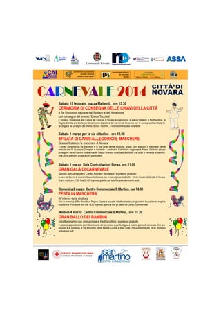 Programma Carnevale novara 2014