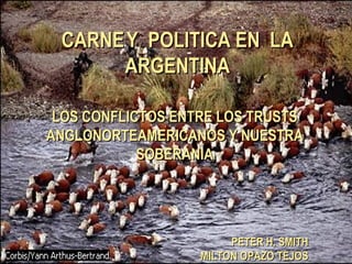 CARNE   Y  POLITICA EN  LA ARGENTINA LOS CONFLICTOS ENTRE LOS TRUSTS ANGLONORTEAMERICANOS Y NUESTRA SOBERANIA PETER H. SMITH MILTON OPAZO TEJOS 