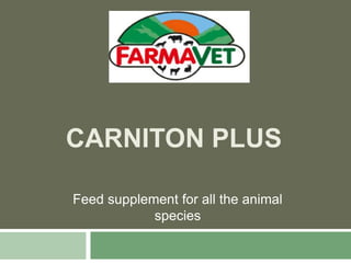 CARNITON PLUS
Feed supplement for all the animal species
 