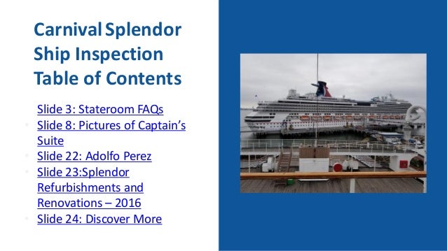 carnival splendor ship inspection slideshow