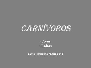 CARNÍVOROS ·   Aves ·  Lobos DAVID HEREDERO FRANCO 4º C 