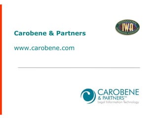 Carobene & Partners www.carobene.com 
