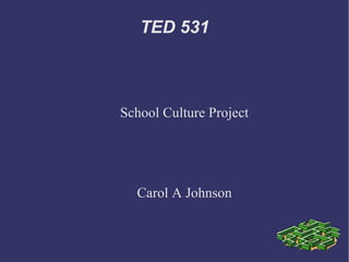TED 531



School Culture Project




  Carol A Johnson
 