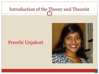 Introduction of the Theory and Theorist Preethi Unjakoti 2 