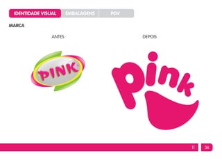 IDENTIDADE VISUAL      EMBALAGENS   PDV

MARCA

                ANTES                      DEPOIS




                                                    11   36
 